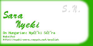 sara nyeki business card